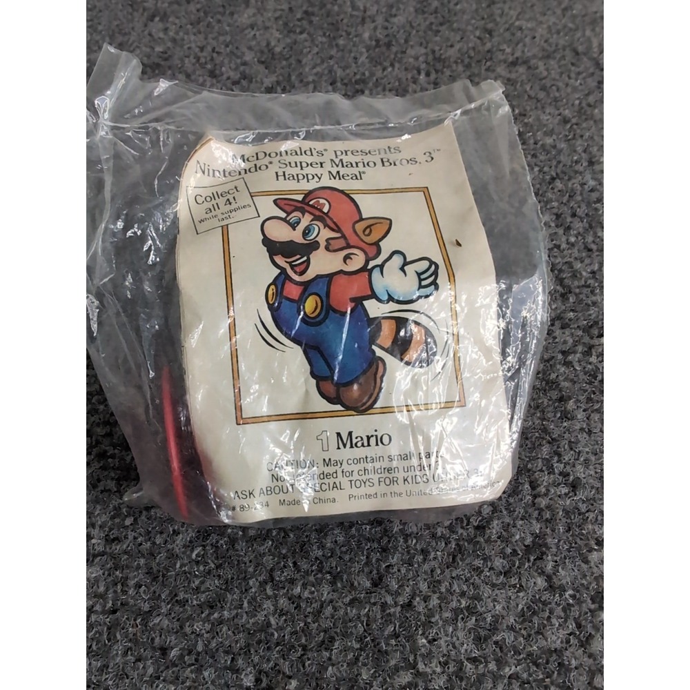 1989 Nintendo Super Mario Bros. 3 McDonald's Happy Meal Toy Vintage Mario NEW